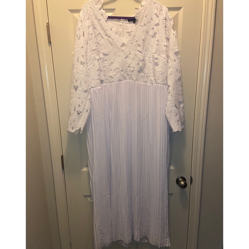 Eloquii White Midi Dress